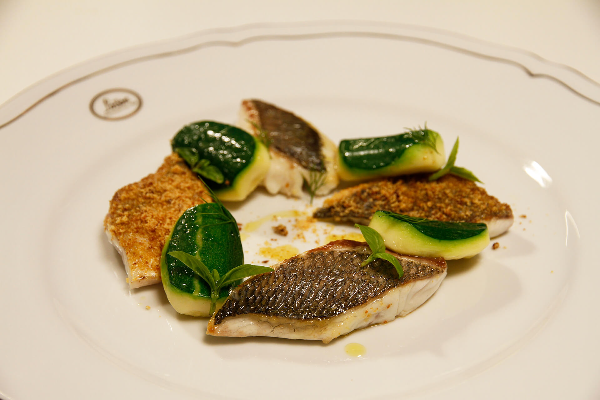 Bream with Zucchini and Panettone - Insolito Panettone