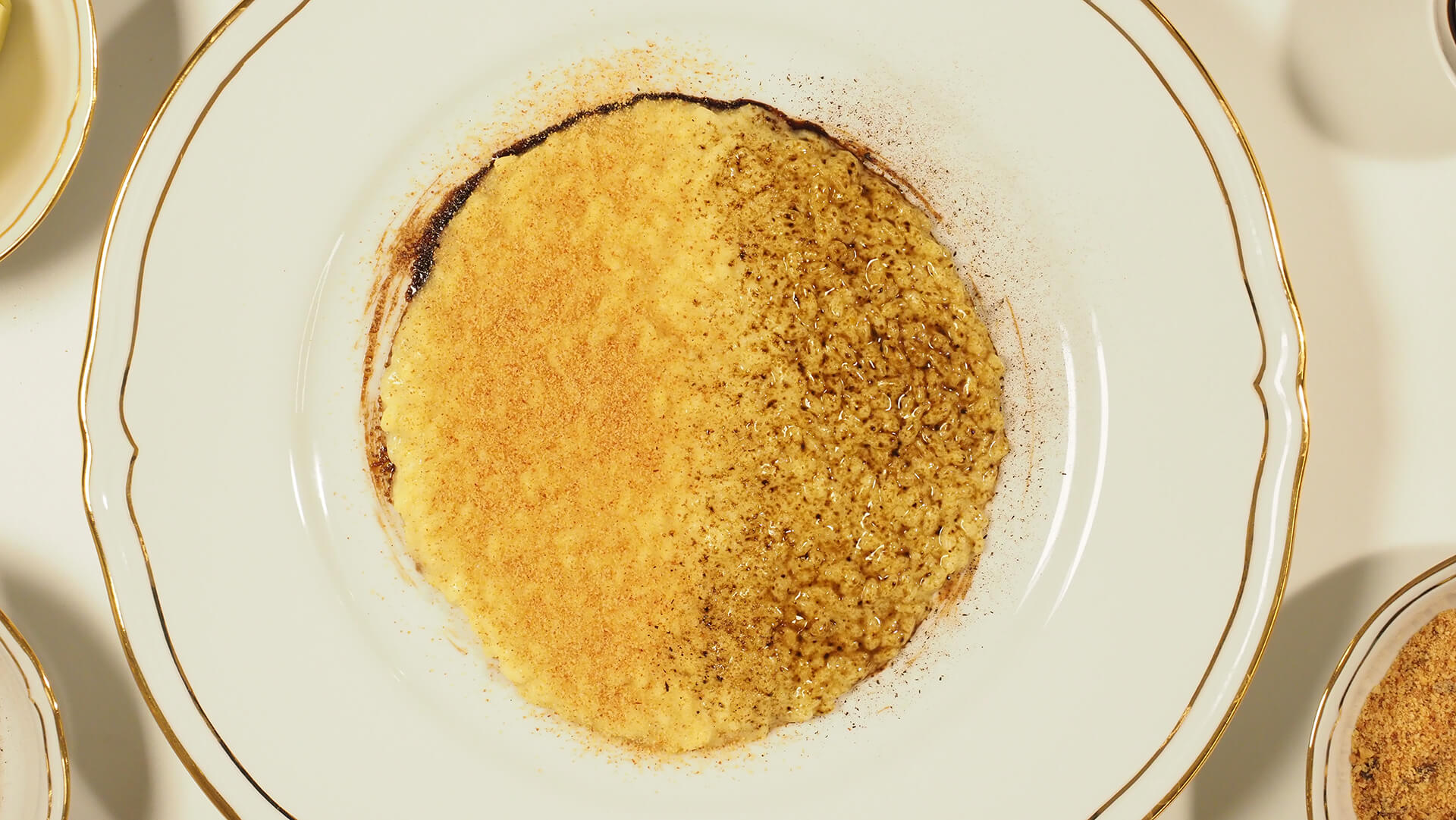 Risotto with Panettone and Licorice - Insolito Panettone